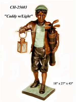 Bronze Boy Holding Lantern - Click Image to Close